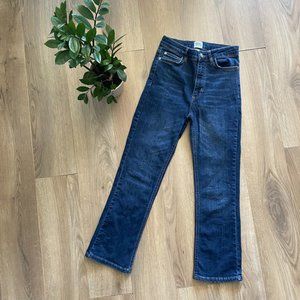 BDG Mid-Blue Wash High-Waist Straight Leg Jeans